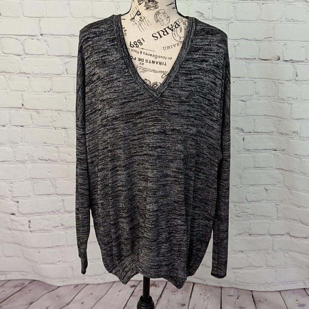 Wilfred Free Arizona Reposa Black White Marled Loose Fit Knit Top L
